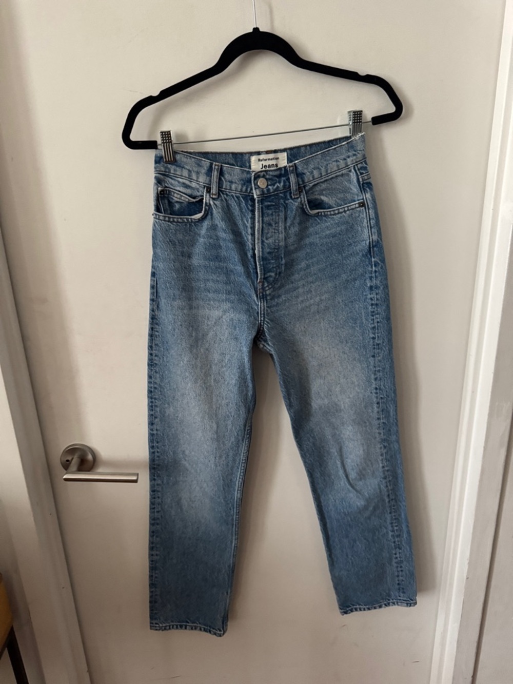 Reformation Cynthia High Rise Straight Jeans in Colorado Wash - Picture 3 of 8